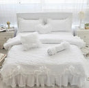 Thick Quilted lace Bedding set King queen Twin size Bed set Princess set Pillowcase