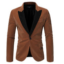 Men Suit Jacket Blazer Men's Casual Patchwork Colored  One-button Suit