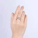 Silver Excellent Cut Pass Diamond Test Forever Love Engagement Ring Girl Jewellery