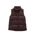 Winter women down vest short stand-up collar casual white duck down jacket coat