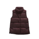 Winter women down vest short stand-up collar casual white duck down jacket coat
