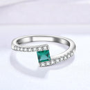 Sterling Silver Created Carat Emerald Gemstone Birthstone Wedding Engagement Ring Fine Jewelry