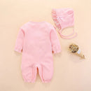 Newborn Baby Girls Clothes Cotton Long Sleeve Lace Baby Romper Jumpsuit Cute Baby Girl Outfits Set Baby Clothing