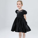Girls Party Dresses Kids Summer Short Sleeve Satin Beading Ball Gowns Teenagers Birthday Wedding Party Show Dresses