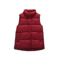 Winter women down vest short stand-up collar casual white duck down jacket coat