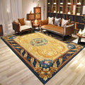 Decorative rug with intricate patterns in a living room setting, Obroi