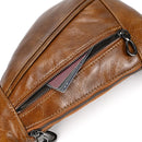 Genuine Leather Men Chest Pack leather Summer Crossbody Bag Travel Sling Shoulder Bags Riding Crossbody Bags
