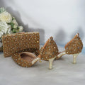 Lace Flower Wedding Shoes And Bags Set Pearl shoe with matching purse