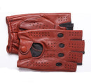 Leather Gloves Male Thin Driving Fingerless Breathable Semi-Finger Gloves