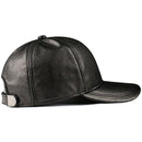 Black leather baseball cap on a white background, Obroi