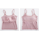 Women Tank-Top With Chest Pad Adjustable Push Up Crop-Top Tops Camisoles Tube Vest Sleeveless Sexy Casual