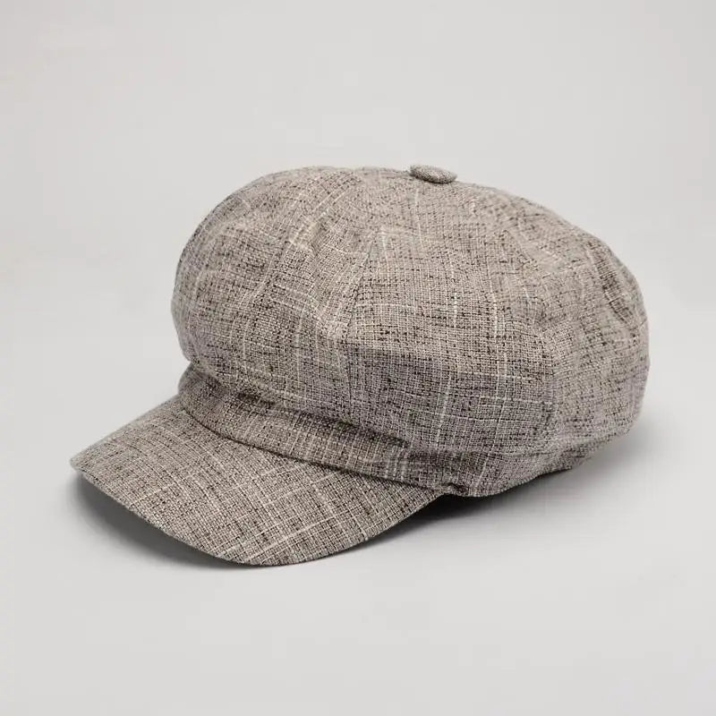 Newsboy Cap Octagonal Hat Plaid Beret Women Autumn Winter Casual