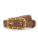 Belt Women Leather Material Metal Chains Pin Buckle Rhombic Pattern Luxury Brand Designer Belt