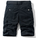 Men's Summer Solid Multi-pocket Five-point Pants Loose Stretch Cargo Shorts