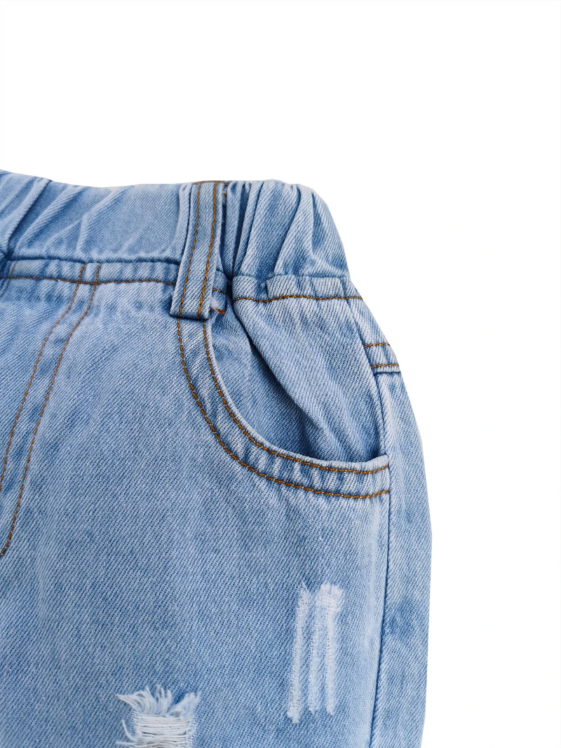 Kids Jeans Spring Children Pants Denim Trousers broken hole Child Clothing Clothes