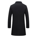 Wool Long Coat Men Warm Black Business Overcoat Men Stylish Woolen Jacket