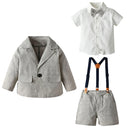 Boys Clothing Set Suit Outerwear Cotton Long Sleeve Jacket Shirt Pants  Coat Outfits Little Gentleman Costume