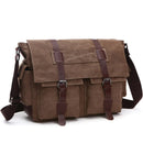 Men Messenger Bags Canvas and Leather Patchwork Big Satchel Shoulder Bags Male Laptop Briefcase Vintage Travel Handbag