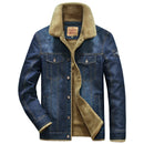 Winter Denim Jacket Men Windbreaker Fleece Thick Warm Men Jackets Outwear Jeans Coat