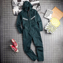 Men One Piece Hoodie Jumpsuit Safari Cargo Overalls Straight Pants Casual Streetwear Trousers