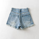 Summer Arrival Women Basic Denim High Waist Leg-openings Streetwear Short Jeans