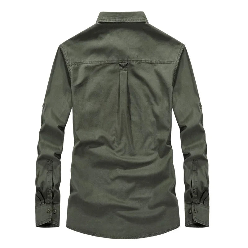 Military Army Shirt Men Cotton Long Sleeve Mens Shirts