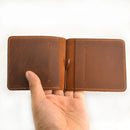 Handmade Genuine Leather Men Money Clip Wallet with Card Holder Money Holder Wallet Men Wallet Clip Bill Holder