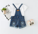 Baby Little Girls Summer Jeans Set T-Shirts Ripped Denim Shorts