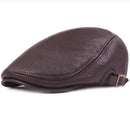 Berets Autumn Winter Cap Hats for Men Leather Hat Male Flat Cap Artist Painter Hat Men Beret Cap