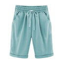 Women's Shorts Pockets High Waist Solid Casual Streetwear Summer Women