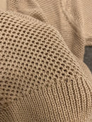 Summer Women Knitted T-Shirt Tee Hollow Out Turn Down Collar Shirt Knitwear Pullover Tops