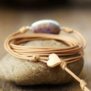 Simple Wrap Bracelet Natural Stones Boho Long Friendship Bracelet Unique Handmade Ethnic Bracelets