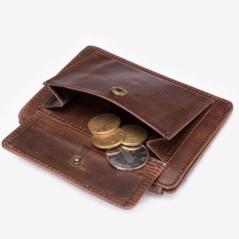 Genuine Leather Wallet For Men Male Vintage Short Men's Purse Credit Card Holder With Coin Pocket Money Bag