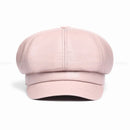 Winter Spring Women Hat Genuine Leather Short Brim Caps Dome Beret Hats