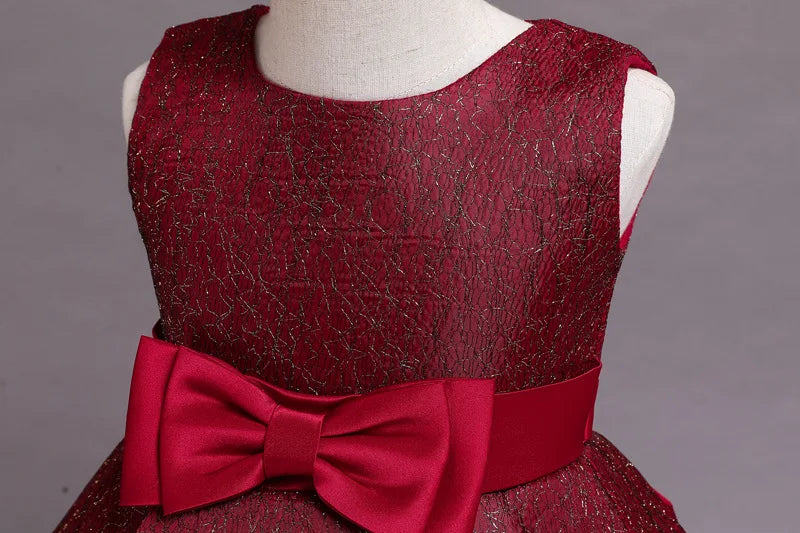 Flower Toddler Girls Dress Lace Bow Kids Dresses For Girls Clothes Children Christmas Dress For Girl Party Wedding Costume