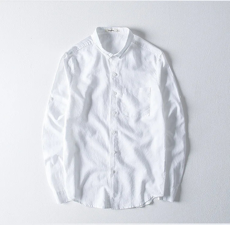 Men's Shirts Solid Dress Shirt Men Breathable Social Shirts Male