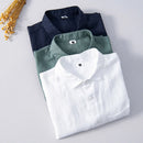 Summer And Spring New Men Linen Breathable Half Sleeve Shirt