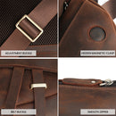 Genuine Leather Shoulder Bags for Men Chest Bags Multifunction Crossbody Bag Vintage Chest Packs