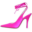 Summer Sandals Woman Cross-tied High Heels Wedding Shoes Woman Pointed Toe Party Ladies Shoes