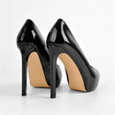 Pointed Toe High Heel Slip On Pumps Thin Heel Party Leopard Black Large Size US5~15