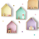 Nordic Wall Shelf Display Hanging Shelving Kid's Room House Shape Shelf Wooden Decor