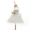 Baby Dresses Golden Belt Toddler White Princess Dress Embroidery Lace Party Frocks