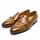 Men Leather Shoes Luxury Monk Strap Slip On Loafers Men Leather Wedding Casual Shoes Men