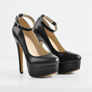 Women Mary Jane Pumps Ankle Strap Stiletto Dress Buckle Shoes Party Thin Heels