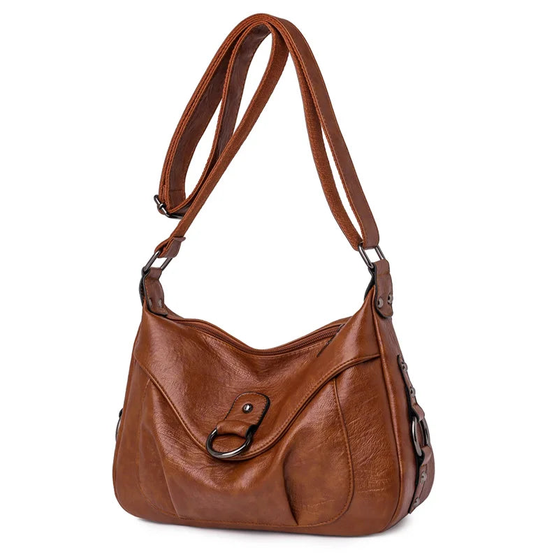 Women Shoulder Bag Vintage Crossbody Bag Leather Messenger Bag Lady Handbag Purse Women