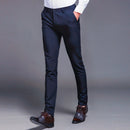 Men Suit Pants Straight Spring Autumn Long Male Classic Business Casual Trousers Slim Fit Full Length