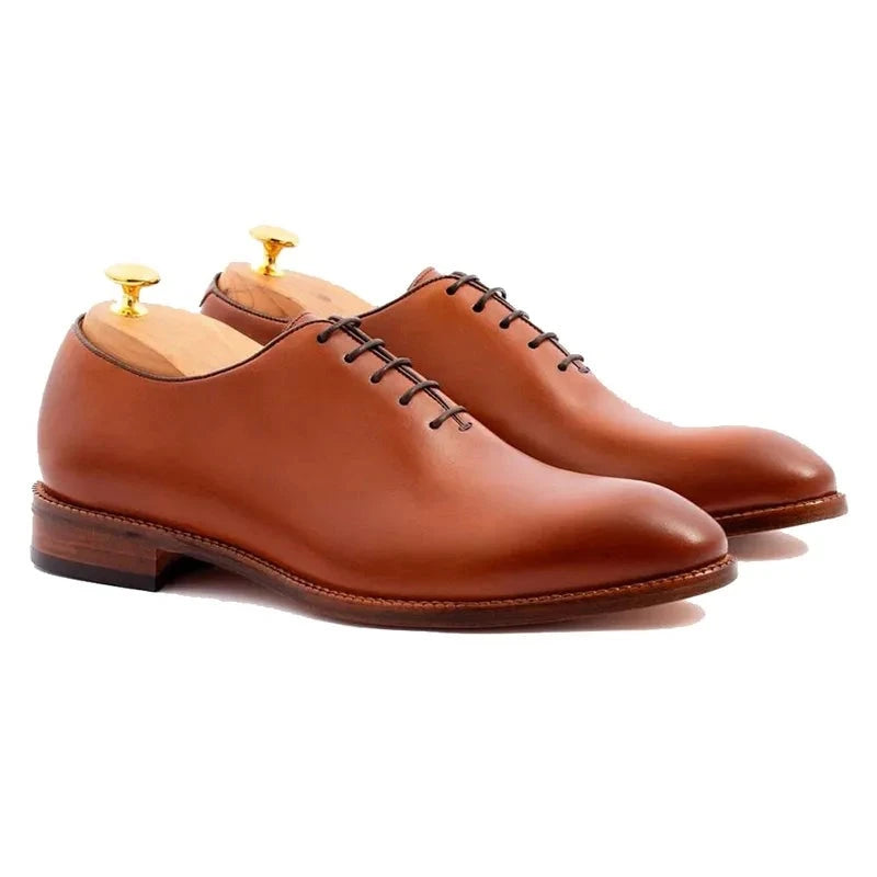 Oxford Solid Dress Business Shoes Designer Handmade Wedding Formal Genuine Leather Original Best Man Shoes