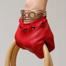 Leather Gloves Female Spring Autumn Thin Unlined Driving Genuine Leather Woman's Gloves Lace Wrist