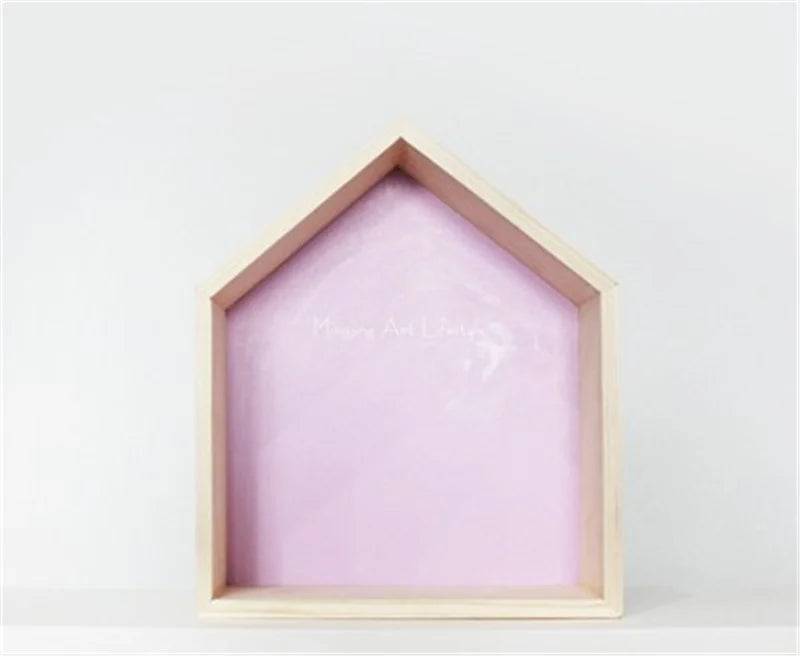 Nordic Wall Shelf Display Hanging Shelving Kid's Room House Shape Shelf Wooden Decor