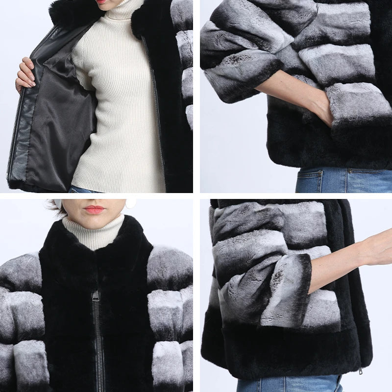 Fur Coat Women Real Fur Jackets Female Natural Fur Coat Women's Winter Jacket Thick Warm Slim Short Outwear